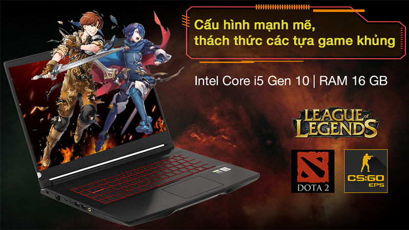 MSI Gaming GF65 đáp ứng tốt nhu cầu cơ bản đến nhu cầu chơi game chuyên nghiệp